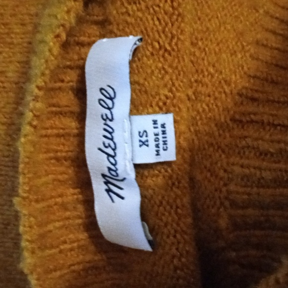 Madewell Yellow Tier Bell Sleeve Pullover Sweater Wool Blend XS - Picture 6 of 11